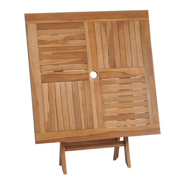 Folding Garden Table With Umbrella Hole Solid Teak Wood