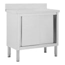 Work Table With Sliding Doors 100X50X95 Cm Stainless Steel