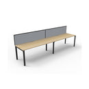 Express 2 Person 1 Workstation With Screen 2400 X 780 X 730Mm Oak Blk