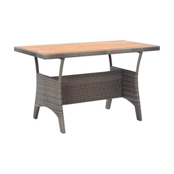 Garden Table Grey 130X70X66 Cm Solid Acacia Wood