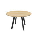 Perpetuity Round Meeting Table 900Mm Natural Oak Black