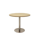 Annular Base Table 1200Mm Natural Oak Stainless Steel