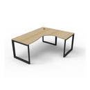 Infinite 1 Person Corner Workstation 1800 X 1500 X 750 X 730Mm Oak Blk