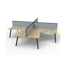 Eternal 4Person Corner Workstation W Screens 3630X3630X1200Mm Oak Blk