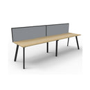 Eternal 2 Person 1 Workstation With Screen 3600 X 780 X 730Mm Oak Blck