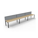 Express 3 Person 1 Workstation With Screen 4500 X 780 X 730Mm Oak Blk