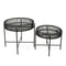 2 Piece Table Set Bamboo And Metal Black