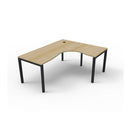 Infinite 1Person Cornerstation 1800X1500X750X730Mm Profile Leg Oak Blk