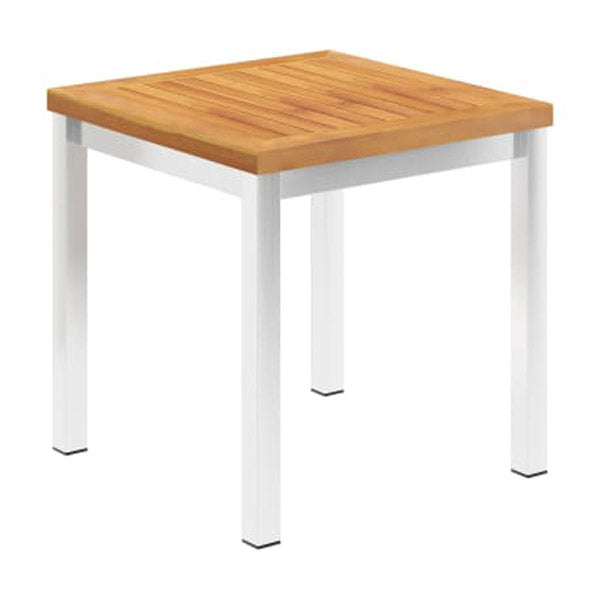 Garden Side Table 45X45X38 Cm Solid Acacia Wood And Stainless Steel
