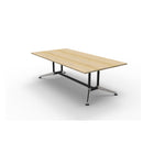 Hurricane Meeting Table Dual Post Single Stage Natural Oak