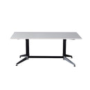 Hurricane Boardroom Table Dual Post 1 Piece Top Single Stage White