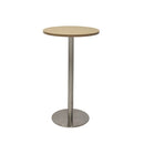 Annular Dry Bar Table Natural Oak Stainless Steel