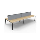 Express 4 Person 2 Workstation W Screen 2400 X 1530 X 1200Mm Oak Blk