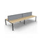 Express 4 Person 2 Workstation W Screen 2400 X 1530 X 1200Mm Oak Blk