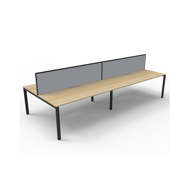 Express 4 Person 2 Workstation W Screen 2400 X 1530 X 1200Mm Oak Blk