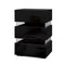 Bedside Table Side Unit Led Lamp 3 Drawers Nightstand Gloss Furniture