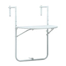 Hanging Balcony Table White Plastic Rattan Look