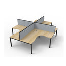 Infinite 4Person Corner W Screens 3030X3030X1200Mm Profile Leg Oak Blk