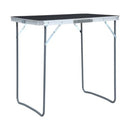 Foldable Camping Table With Metal Frame 80X60 Cm Grey
