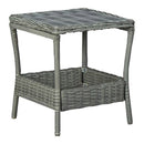 Garden Table Light Grey 45X45 Cm Poly Rattan