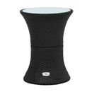 Garden Side Table Drum Shape Poly Rattan