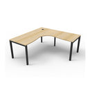 Infinite 1Person Cornerstation 1800X1800X750X730Mm Profile Leg Oak Blk