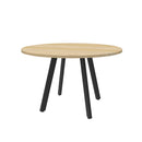 Perpetuity Round Meeting Table 900Mm Natural Oak Black