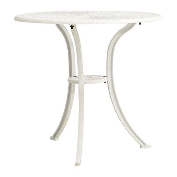 Garden Table White 62X65 Cm Cast Aluminium