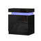 Bedside Tables Side Table Drawers Rgb Led High Gloss Nightstand