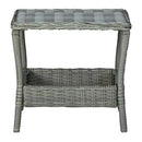 Garden Table Light Grey 45X45 Cm Poly Rattan