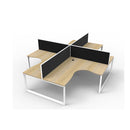 Infinite 4 Person Cornerstation W Screens 3030 X 3030 X 1200Mm Oak Wte