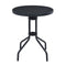 Garden Table Black 80 Cm Steel And Glass