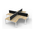 Infinite 4Person Corner W Screens 3630X3030X1200Mm Profile Leg Oak Wte