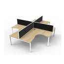 Infinite 4Person Corner W Screens 3030X3030X1200Mm Profile Leg Oak Wte