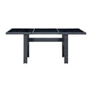 Garden Table Dark Grey Poly Rattan And Tempered Glass