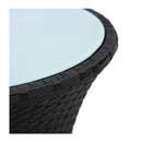 Garden Side Table Drum Shape Poly Rattan