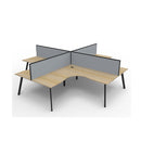 Eternal 4Person Corner Workstation W Screens 3030X3030X1200Mm Oak Blk