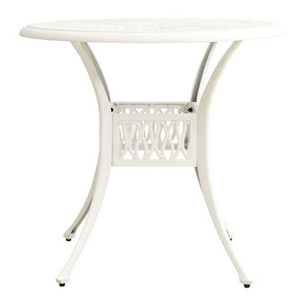 Garden Table White 90X74 Cm Cast Aluminium