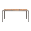 Garden Table Grey 190X90X75 Cm Poly Rattan And Solid Acacia Wood
