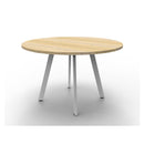 Perpetuity Round Meeting Table 900Mm Natural Oak White