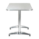 Garden Table Silver 120X60X70 Cm Aluminium