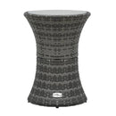 Garden Side Table Drum Shape Poly Rattan