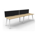 Eternal 2 Person 1 Workstation With Screen 3000 X 780 X 730Mm Oak Whte