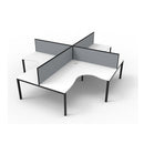 Infinite 4Person Corner W Screens 3030X3030X1200Mm Profile Leg Wte Blk