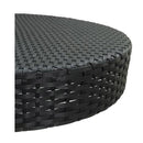 Garden Table Black 106 Cm Poly Rattan Round
