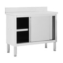 Work Table With Sliding Doors 120X50X95 Cm Stainless Steel