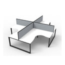 Infinite 4 Person Cornerstation W Screens 3630 X 3030 X 1200Mm Wte Blk