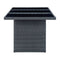 Garden Table Dark Grey Poly Rattan And Tempered Glass