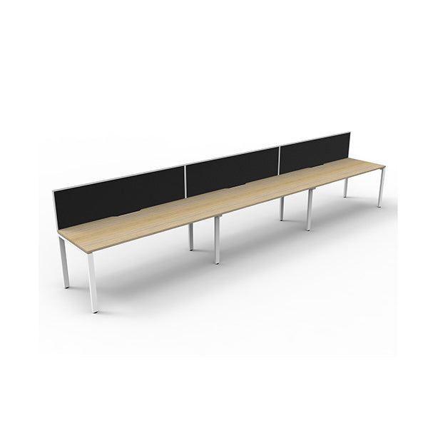 Express 3 Person 1 Workstation With Screen 4500 X 780 X 730Mm Oak Wte