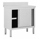 Work Table With Sliding Doors 100X50X95 Cm Stainless Steel